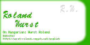 roland wurst business card